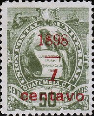 Coat of arms (1871-1968) - overprint 1c on 50c