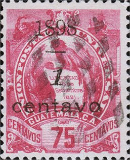 Coat of arms (1871-1968) - overprint 1c on 75c