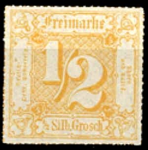 Stamp, Numeral in square, German States,  