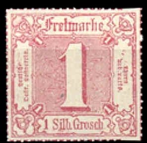 Stamp, Numeral in square, German States,  