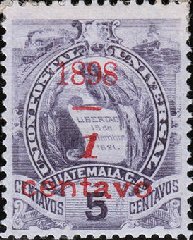 Coat of arms (1871-1968) - overprint 1c on 5c