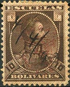 Revenue Stamp, Simón Bolívar - overprinted, Venezuela,  