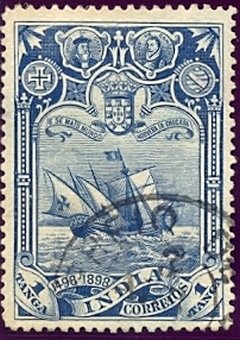 Stamp, Flagship Sao Gabriel, India, Portuguese,  