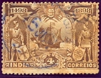 Stamp, Return of the fleet, India, Portuguese,  