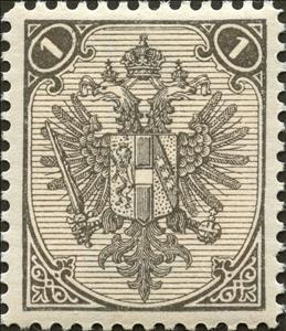 Stamp, Coat of Arms with Numbers, Austrian Occupation of Bosnia and Herzegovina,  