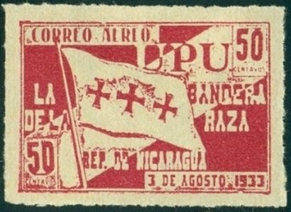 Stamp, Flag of Columbus, Nicaragua,  