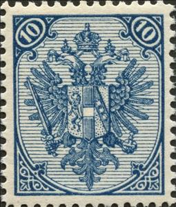Stamp, Coat of Arms with Numbers, Austrian Occupation of Bosnia and Herzegovina,  