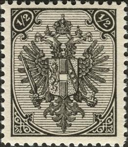 Stamp, Coat of Arms with Numbers, Austrian Occupation of Bosnia and Herzegovina,  