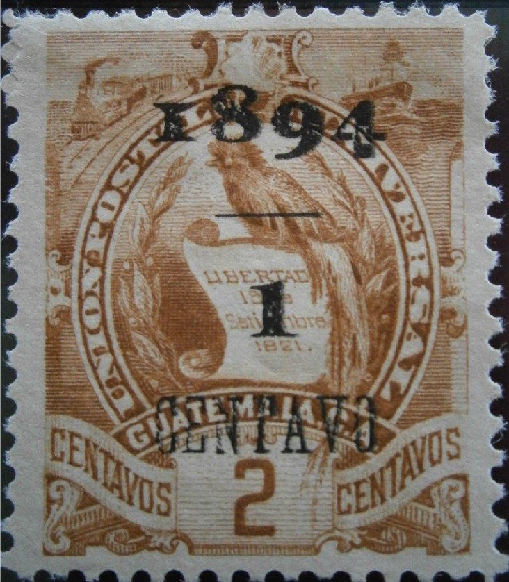 Coat of arms (1871-1968) - overprint 1c on 2c