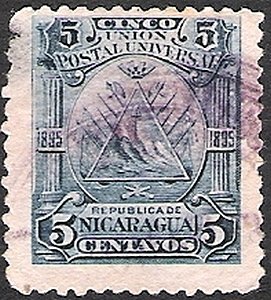Stamp, Triangle emblem on the ovoid, Nicaragua,  