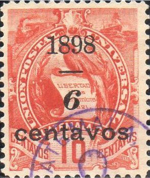 Coat of arms (1871-1968) - overprint 6c on 10c