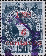 Coat of arms (1871-1968) - overprint 6c on 150c