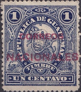 Telegraph stamp with red overprint