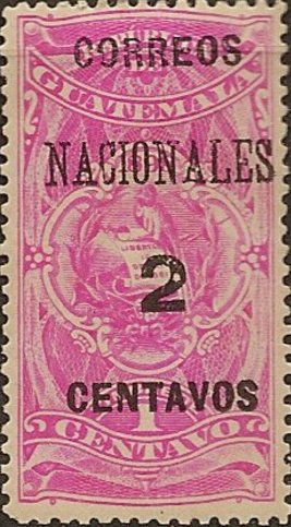 Revenue Stamp surcharged in Black 2c on 1c