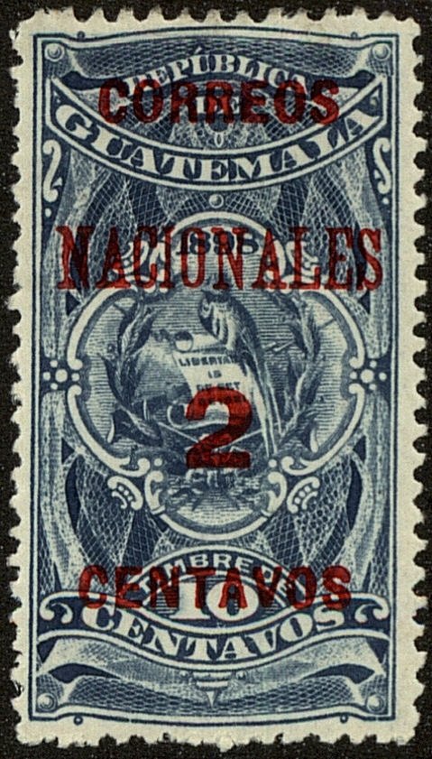 Revenue Stamp surcharged in Carmine 2c on 10c