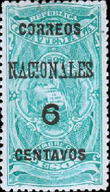 Revenue Stamp surcharged in Black 6c on 10p