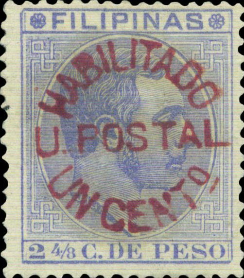Alfonso XII (1857-1885) - red surcharge