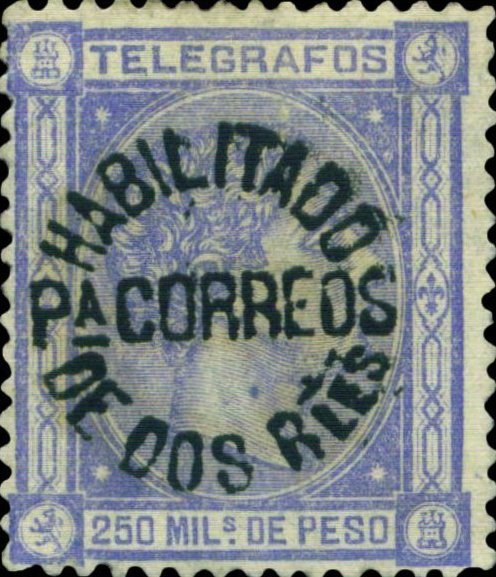 Telegraph stamp - surcharged in black