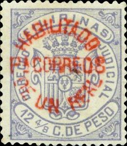Stamp, Revenue stamp - red surcharge, Philippines,  , Coats of Arms