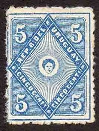 Stamp, Allegory of the sun, Uruguay,  