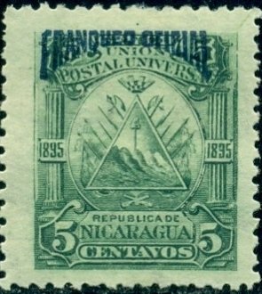 Triangle emblem on the ovoid-blue overprint