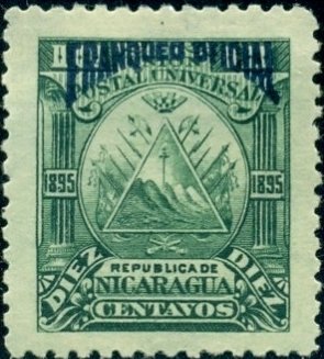 Triangle emblem on the ovoid-blue overprint