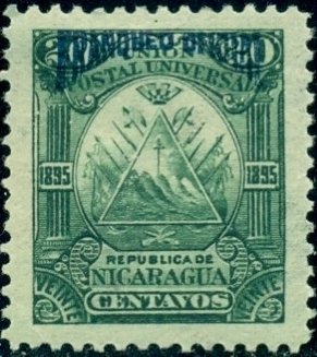 Triangle emblem on the ovoid-blue overprint