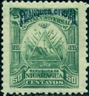 Triangle emblem on the ovoid-blue overprint