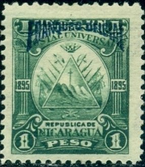 Triangle emblem on the ovoid-blue overprint