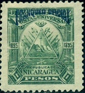 Triangle emblem on the ovoid-blue overprint