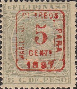 Alfonso XIII (1886-1941) - red surcharge