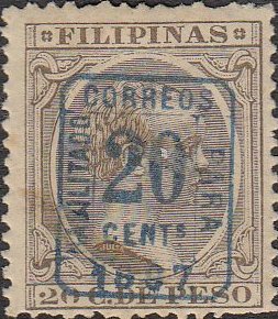 Alfonso XIII (1886-1941) - blue surcharge