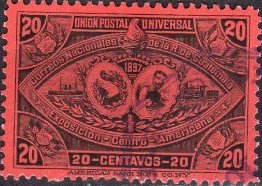 Coat of arms; President Reyna Barrios, ship, locomotive