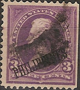 US stamp overprinted in black