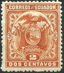 Stamp, Coat of arms, Ecuador,  