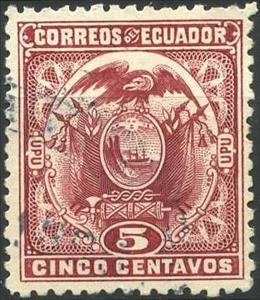 Stamp, Coat of arms, Ecuador,  