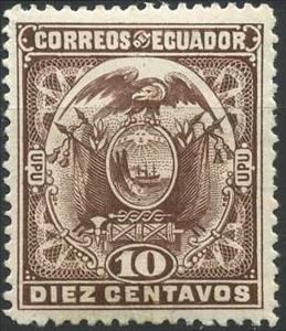 Stamp, Coat of arms, Ecuador,  