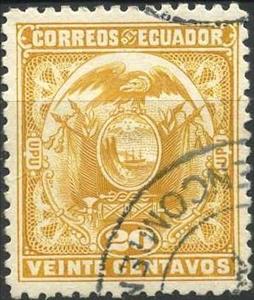 Stamp, Coat of arms, Ecuador,  