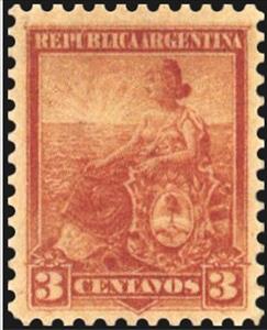 Stamp, Allegory, Liberty Seated, Argentina,  