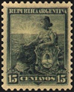 Stamp, Allegory, Liberty Seated, Argentina,  