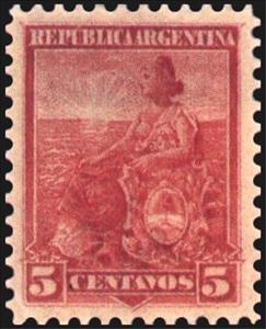 Stamp, Allegory, Liberty Seated, Argentina,  