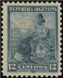 Stamp, Allegory, Liberty Seated, Argentina,  