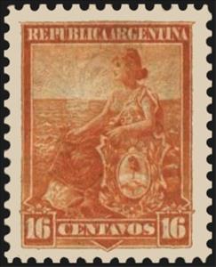 Stamp, Allegory, Liberty Seated, Argentina,  