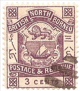 Stamp, Coat Of Arms, North Borneo,  