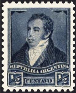 Stamp, Bernardino Rivadavia, Argentina,  , Heads of State, Famous People, Politicians