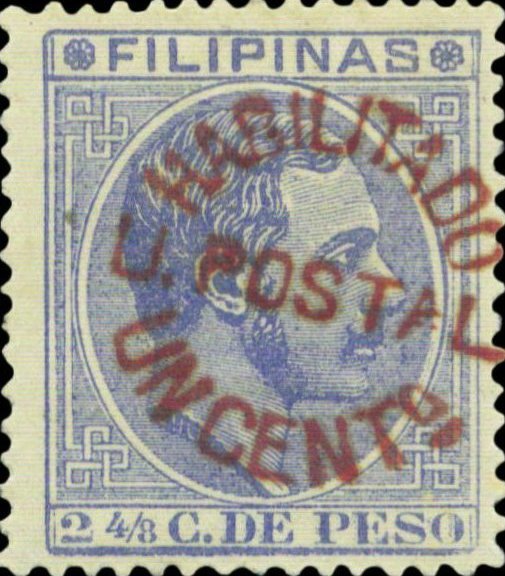 Alfonso XII (1857-1885) - red surcharge