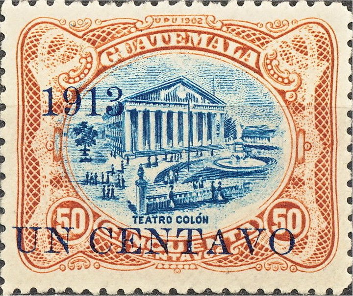 Columbus theatre - 1c on 50c (black)