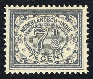 Stamp, Type `Vurtheim`, Netherlands East Indies,  , Numbers