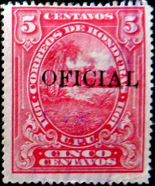 Honduran Scene overprinted