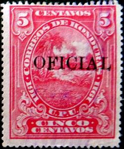 Stamp, Honduran Scene overprinted, Honduras,  